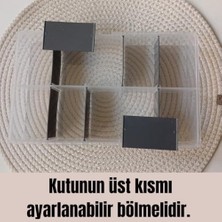 Skygo Ayarlanabilir Plastik Bölmeli Çok Amaçlı Taşınabilir Şeffaf Organizer Kutusu Makyaj Hobi Saklama Kutusu Ofis Masa Için Araç-Gereç Kabı (Şeffaf, Orta)