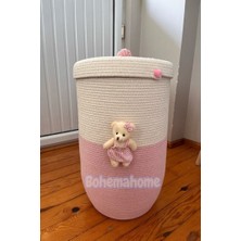 Bohema Home Pembe Bebek Çocuk Çamaşır Oyuncak Sepeti