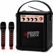 Blackbird Game Center Nss NS-992MIC Boombox Pro Kablosuz Karaoke Hoparlör Fm Radyo 2 Adet Mikrofon