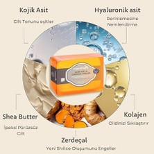 Skygo Organicsun Kojik Asit & Zerdeçal Sabunu 140 gr Leke ve Sivilce Karşıtı Kojic Acid - Kolajen - Aha Bha - C Vitamini - Hyaluronic Acid - Shea Butter Yağı Içerikli Aydınlatıcı Sabun