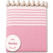 Mandaş Tekstil Pamuklu Kaymaz Hasır Dokuma Maxi Boy Kolları Örten Koltuk Örtüsü (180X310) - Pembe