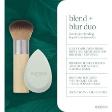 Skygo Ecotools Blend + Blur Makyaj Fırçası ve Sünger Duo, Makyaj Blender Sünger ve Fondöten Fırçası, Sıvı ve Krem Makyaj, Bulut Cildi, Çevre Dostu, Lateks Içermez, Zulüm Içermez, & Vegan, 2 Adet