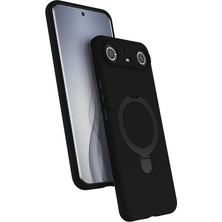 HTstore Tecno Spark Slim 5g Kılıf M-Safe Şarj Özellikli Standlı Zore Samara Kapak-Siyah