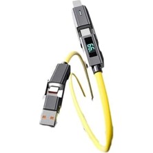 Skygo Heartz 4 In 1 LED Ekranlı 65W-27W Pd USB Ios Type C Super Turbo Fast Aaa+ Kalite Şarj ve Data Kablosu