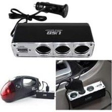 Nkt Group (7869) Araba Araç Oto Çakmak Çoklayıcı Çoğaltıcı Soketi USB Çakmaklık ile Uyumlu