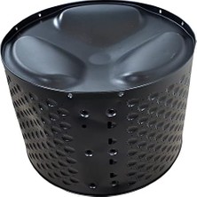Metal Saksı Büyük Bitki Ağaç Saksısı Fırınlanmış Statik Boyalı Boy 30-35 Santim Çap 45-50 Santim