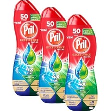 Pril Excellence Duo Jel Bulaşık Makinesi Deterjanı 900ML 50 Yıkama Yağ Çözücü (3 Paketi)