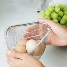 Paslanmaz Çelik Ayaklı Lavabo Çöp Süzgeci 18X13X10 cm | Paslanmaz Çelik Ayaklı Lavabo Çöp Süzgeci - Hijyenik ve Pratik Çöp Süzme Çözümü!