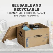 Box Smoothmove Klasik Küçük Taşıma Kutuları, 20'li Paket, Bantsız Montaj, Kolay Taşıma Kolları, 10" x 12" x 15"