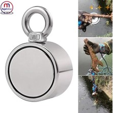 Skygo Çift Taraflı (Double Sided) Pot Mıknatıs Ø60 mm Fishing Magnet - 360° Çekim Gücü - 150-200 kg - Deniz Mıknatısı