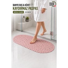 MAİN SHOP Banyo Duş ve Küvet Kaydırmazı Vantuzlu Paspas 34X68 cm Pembe Renk M-130