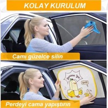 Sarı Beyaz Bananalı Oto Yan Cam Perdesi, Araba Ön Cam Perdesi, Otomobil Yan Cam Güneşliği, Oto Güneşlik Perde 2 Adet