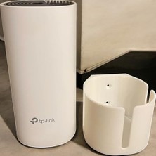 Deco M4 ve E4 Uyumlu Duvar Askı Standı - Beyaz Mesh Wifi Montaj Aparatı