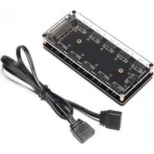 Skygo Rgb LED 3 Pin 11 Port 5V Sata Power Güç Fan Çoklayıcır Şerit Hub Kablo Splitter