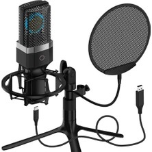 Profesyonel Stüdyo Mikrofon Kayıt Frekans Aralığı: 20Hz – 20KHZ Condenser Masaüstü Canlı Yayın Mikrofonu Pc Usb, Oyun, Podcast, Kayıt, Yayın, Mac, Winows ile Uyumlu X1