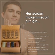 Skygo Erkekler Için Doğal Kil Sabunu Seti - 4X120 gr - Organik & El Yapımı - Zengin Minerallerle Desteklenmiş Sülfatsız Sabun - Cilt ve Saç Bakımı Için