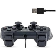 Kablolu Pc Gamepad – D-Input & X-Input Destekli Çift Titreşimli USB Oyun Kolu (Siyah)