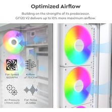Montech GF120 V2 Argb 120MM Kasa Fan - Şık ve Minimalist Tasarım, Yüksek Hava Akışı, Hidrolik Rulman, Sessiz Performans, Canlı Argb Aydınlatma, Beyaz