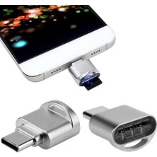 7744 USB Type C 3.1 To Micro Sd Otg Hafıza Kartı Çevirici Dönüştürücü Adaptör Type-C Girişli Tel Tablet Pc De Kullanılır Type-C Soketine Takılarak Micro Sd/tf Kart Okur Yazar Veri Aktarır