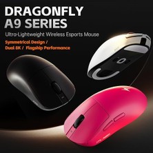 Atk Dragonfly A9 Serisi Kablosuz Oyun Faresi, Hafif 53-57 G, PAW3950 Ultra / PAW3395 Sensör, 42000 Dpı'ya Kadar, 8k Yoklama, Buz Hissi Kaplama, Üç Modlu Bağlantı (A9 Plus, Beyaz)