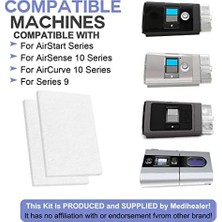 Skygo 140 Adet Medihealer Cpap Filtreleri (Altı Yıllık Kaynak) - Airsense 10 Için Premium Filtreler - Aircurve 10- S9-Airstart-Serisi Için - Medihealer Yedek Filtre Malzemeleri
