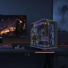 Li O11D Evo Rgb Oyun Bilgisayarı Kasası Atx Siyah - Rgb Aydınlatmalı Midi Tower Pc Kasası, 455 Mm'ye Kadar Ekran Kartları, 420 Mm'ye Kadar Radyatör, Siyah Pc Çelik, Alüminyum,