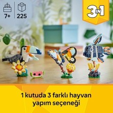 Skygo 3'ü 1 Arada Vahşi Hayvanlar: Kuşu 31173-7 Yaş ve Üzeri Doğa ve Hayvan Tutkunu Çocuklar Için Kelebek ve Balık Olarak Inşa Edilebilen Yaratıcı Oyuncak Yapım Seti (225 Pr)