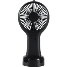 DD5002 Telefon Standlı 3 Kademeli Mini Vantilatör Portatif Soğutucu Fan El Fanı (Siyah)