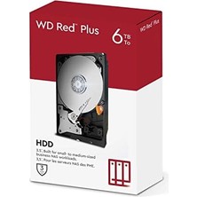 Digital 6tb Wd Kırmızı Artı Nas Dahili Sabit Disk HDD - 5400 Rpm, Sata 6 Gb/s, Cmr, 256 MB Önbellek, 3.5" -WD60EFPX