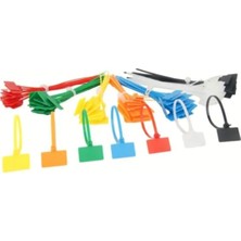 Skygo 100 Adet Tuuncu Etiketli Elektrik Kablosu Kablo Bağı Klips Plastik Cırt Cırt Kelepçe 100X3MM (Kırmızı)