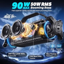 W-Kıng 90W Max Bluetooth Hoparlör, Ipx6 Su Geçirmez Taşınabilir Hoparlörler Kablosuz Bluetooth, 50W Derin Bas Yüksek Açık Hoparlör, 40H Çalma Süresi/ Eşleştirme/tf Kart/aux/nfc