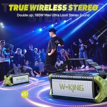 W-Kıng Bluetooth Hoparlör, 90W Maksimum Dış Mekan Hoparlörü, 50W Derin Baslı Kablosuz Taşınabilir Hoparlörler, Büyük Boombox Sesi, Ipx6 Su Geçirmez, 40H, Eq, Çift Eşleştirme, Subwoofer * 2, Tf