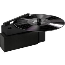 Hym Originals Duo Ayrılabilir Bluetooth Hoparlörlü Şarjlı ve Taşınabilir Akıllı Pikap Plakçalar, Siyah