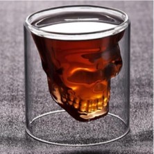 Skygo Senon Crystal Head Kuru Kafa 4’lü Shot Bardak Seti Tekila Bardağı Kuru Kafa Tasarımlı Isıya Dayanıklı Sunum Kokteyl Bardağı