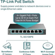 TL-SG108PE, 8 Port Gigabit / 4 Port Poe Smart Switch