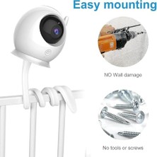 Skygo Bebek Monitörü Montajı, Bebek Monitörü Yatağı Tutucu, 1/4 Dişli Delikli Bebek Kamera Monitörü ile Uyumlu, Alet Gerektirmeyen Döndürme Montajı, Duvara Zarar Vermez (Kamera Dahil Değildir)
