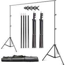 200 * 200 cm / 78 * 78 Inç Alüminyum Alaşım Ayarlanabilir Fotoğraf Stüdyosu Arkaplan Backdrop Standı Destek Sistemi Kiti Ağır Fotoğraf Video Crossbar Kiti ile Ev Stüdyo Fotoğrafçılığı Kayıt Için 6