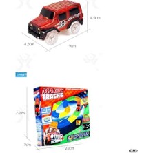Oyuncak Trucks Hareketli Raylar 384 Parça Trucks 2 Işıklı Arabalı Oyuncak Karanlıkta Parlayan Sihirli Raylar