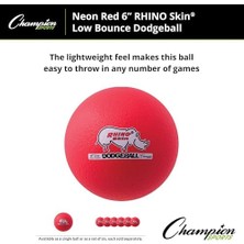 (6.3" - Neon Red) - Sports 15CM Rhino Skin & Foam Core Low Bounce Dodgeball Ball - Neon Red