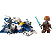 : Klon Savaşları Plo Koon'un Jedi Starfighter Mikro Savaşçısı 75400-6 Yaş ve Üzeri Çocuklar Için Minifigür Kokpiti ve 2 Mermi Atıcı Içeren Yaratıcı Oyuncak Yapım Seti (89 Parça)