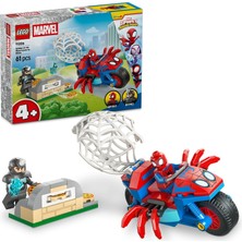 Spidey ve Inanılmaz Arkadaşları Motosikletli Spidey, Rhino’ya Karşı 11206-4 Yaş Üzeri Kız ve Erkek Çocuklar Için 2 Minifigür Içeren Yaratıcı Oyuncak Yapım Seti, Hediye Fikri (61 Parça)