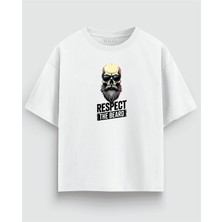 Yolo Street Oversize Unisex Siyah Tişört – Beard Baskı, %100 Pamuk Streetwear Tasarım