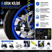 Vi Caro 781MV 12X11 cm Boy 16MM Çapında Motosiklet Disk Kilidi Kelepçeli Çelik U-Bar ve Yeşil Hatırlatma Kablosu