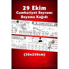 29 Ekim Cumhuriyet Bayramı 102 Yaşında Dev 2,5 Metre Rulo Boyama Kağıdı - Çocuk Eğitici Boyama