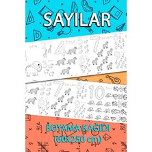 Jumbo Sayılar Dev Boyama Kağıdı 60CM x 250CM