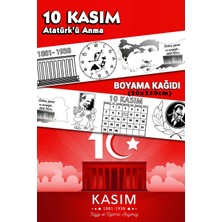10 Kasım Temalı Dev Boyama Kağıdı 2,5metre Rulo Boyama Kağıdı - Çocuk Eğitici Boyama