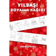 Noktalarla Yılbaşı Temalı Dev Boyama Kağıdı 2,50 Metre Boyama Kağıdı - Çocuk Eğitici Boyama