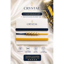 Crystal Atelier 5 Yıldız Sarı Lacivert Taraftar Bileklik Seti Ayarlanabilir El Yapımı Makrome Şampiyon Bileklik Seti