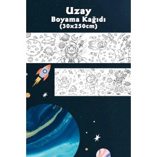 Uzay Temalı Kendinden Yapışkanlı Dev Boyama Kağıdı 2,5 Metre Rulo  Eğitici Aktivite