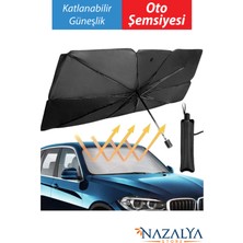 Empressco Nazalya Katlanabilir Araba Ön Cam Güneş Koruyucu Oto Şemsiye Güneşlik Metalize Isı Yalıtımlı Yazlık - 145X80CM - Fiyatı, Yorumları